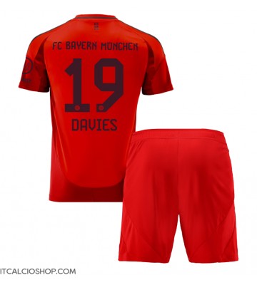 Bayern Munich Alphonso Davies #19 Prima Maglia Bambino 2024-25 Manica Corta (+ Pantaloni corti)